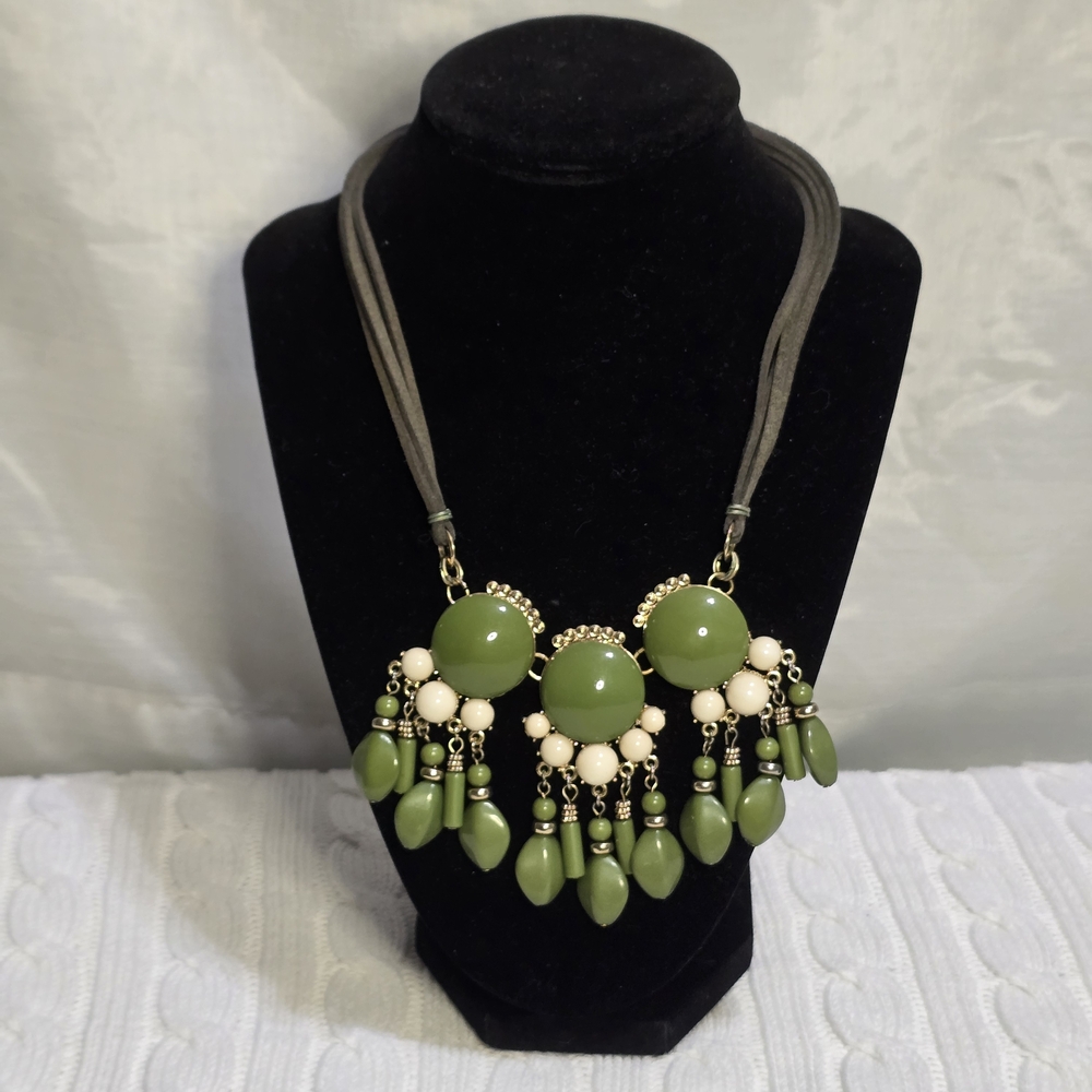 NY Green Beaded Necklace